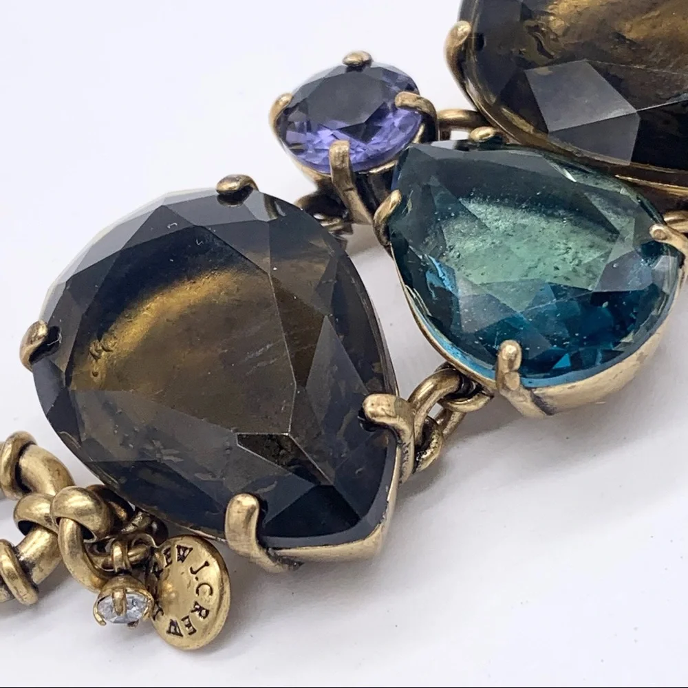J. Crew Jeweled Blue Purple Brown Gem Bracelet